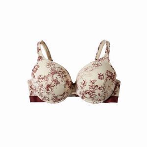 Cacique Bra Lightly Lined Full Coverage Underwire Floral Rose Print 44C